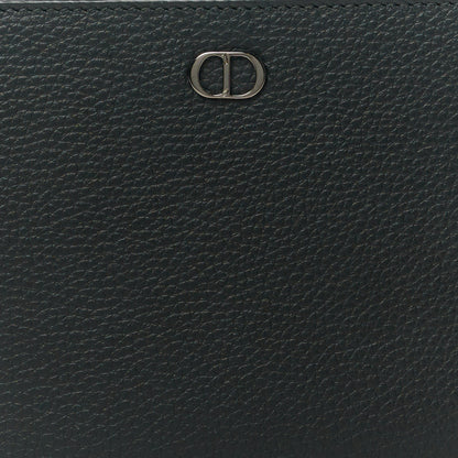 Christian Dior Grained Calfskin CD Icon Zipped Pouch With Strap Black 9 of 12