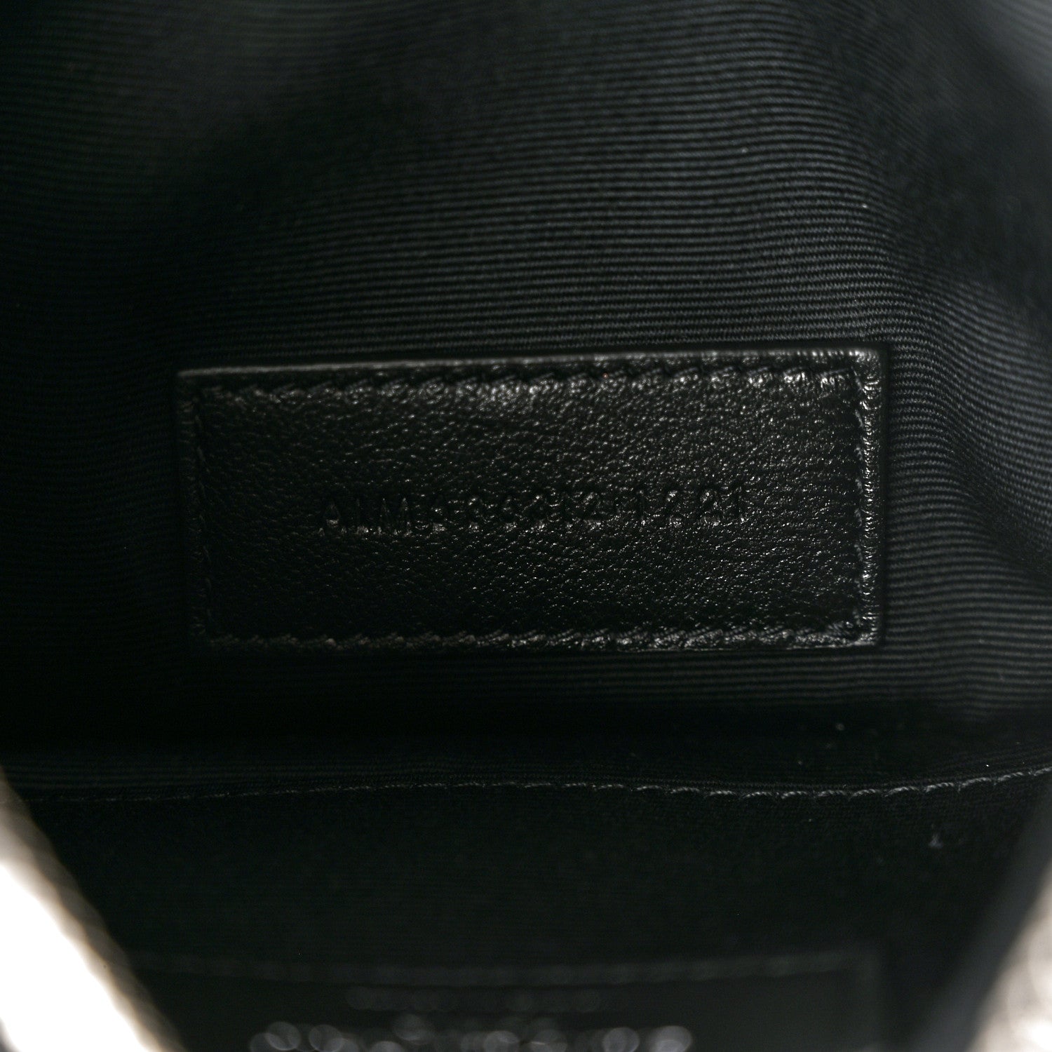 Saint Laurent Grain De Poudre Chevron Monogram Bill Pouch Black 7 of 7