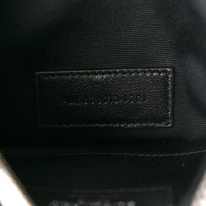 Saint Laurent Grain De Poudre Chevron Monogram Bill Pouch Black 7 of 7