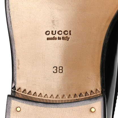 Gucci Millennial Ribot Cut Out Interlocking G Loafers 38 Black 8 of 12