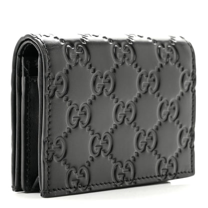 Gucci Guccissima Card Case Wallet Black 3 of 8
