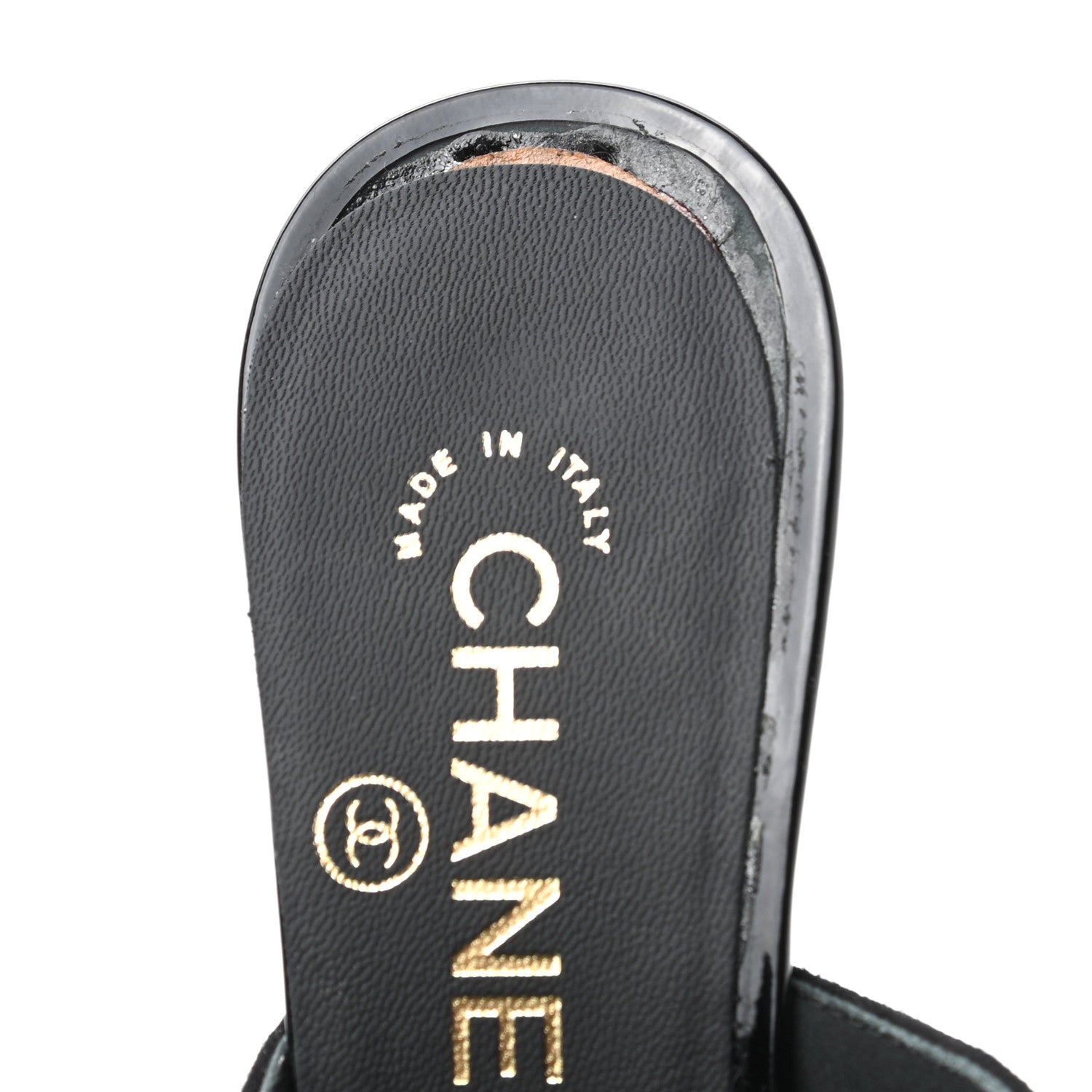 Chanel Suede Patent Calfskin Cap Toe Pearl Mule 38.5 Black 7 of 9