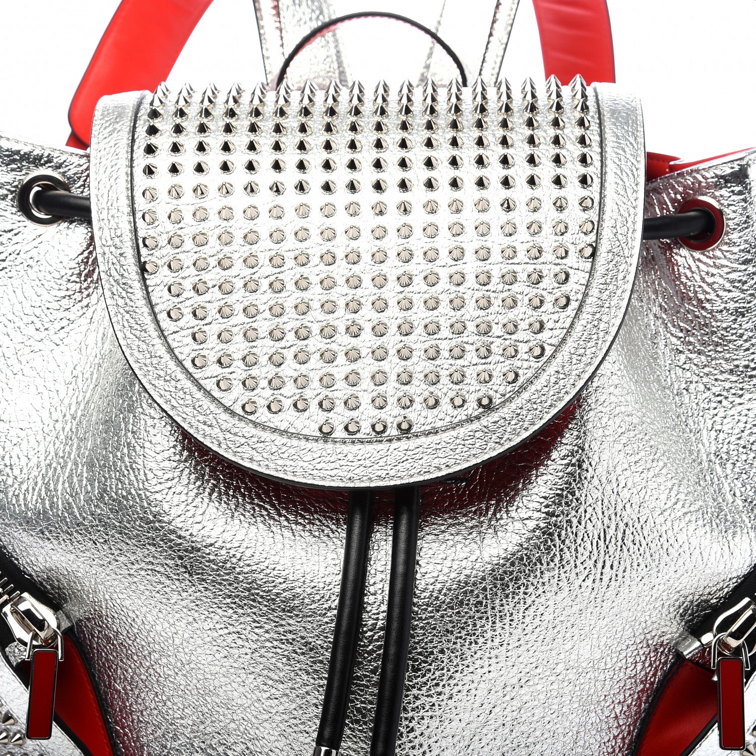Christian Louboutin Metallic Calfskin Spiked Explorafunk Backpack Silver 9 of 9