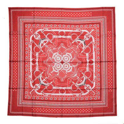 Hermes Silk Eperon D'Or Bandana Scarf 140 Rouge Noir Blanc 1 of 7