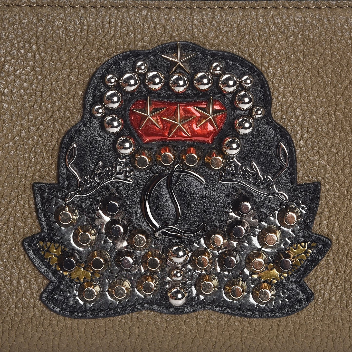 Calfskin Ecusson Panettone Zip Around Wallet Poivre Vert