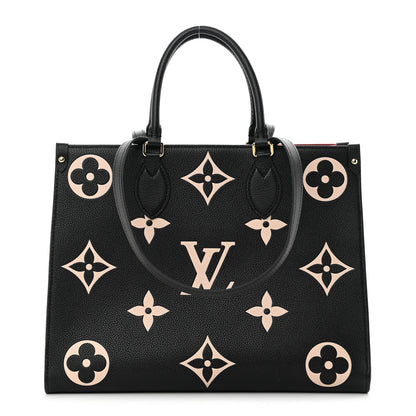 Louis Vuitton LOUIS VUITTON Empreinte Monogram Giant Onthego MM Black Beige 1 of 11
