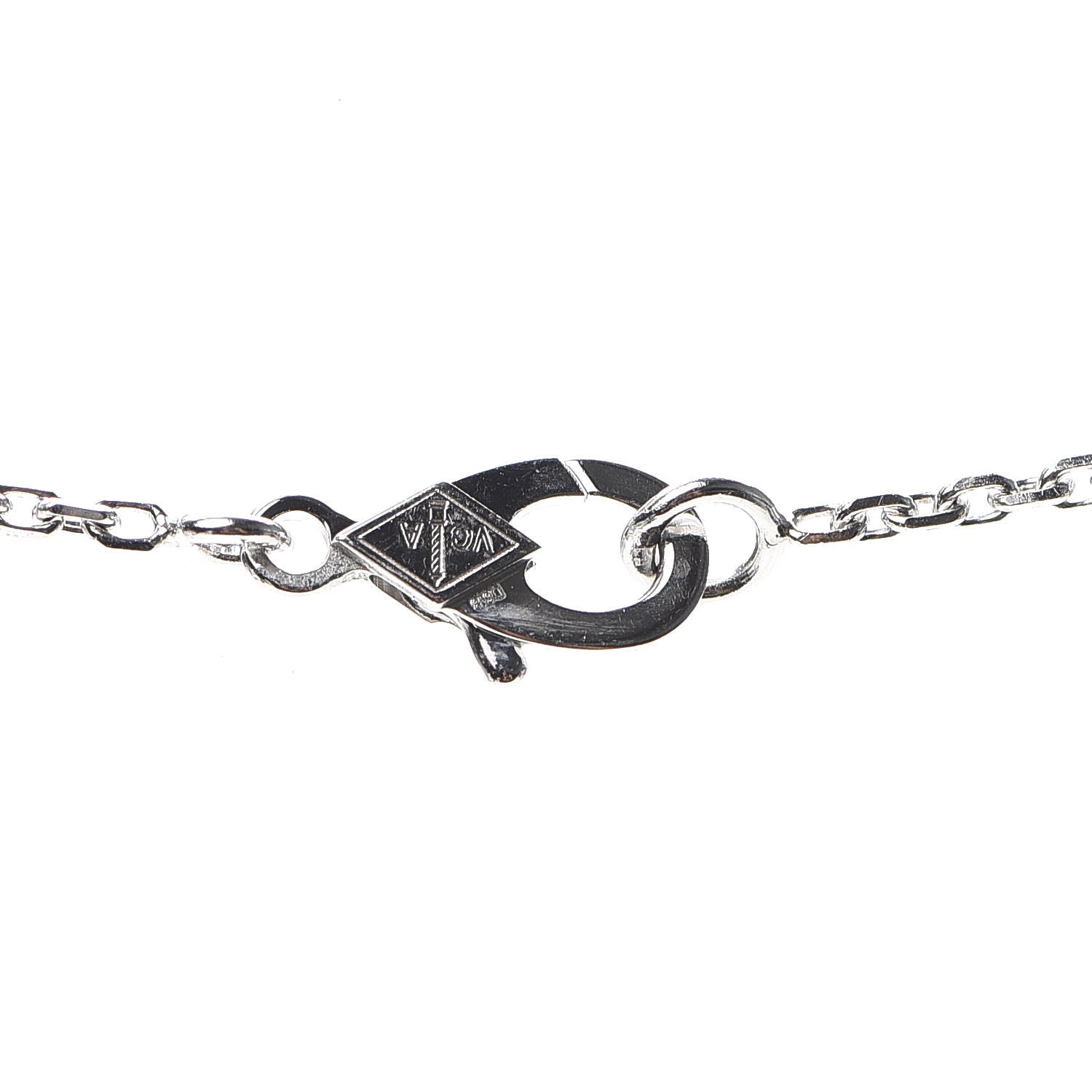 Van Cleef & Arpels 18K White Gold Mother of Pearl Vintage Alhambra Pendant Necklace 4 of 8