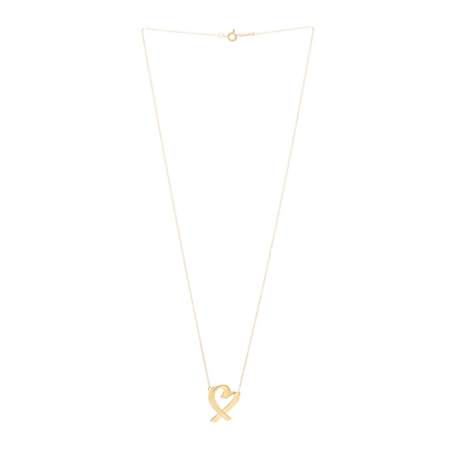 Tiffany 18K Yellow Gold Medium Paloma Picasso Loving Heart Necklace 3 of 6