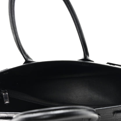 Saint Laurent Calfskin Crocodile Embossed Large Sac De Jour Carryall Black 6 of 12
