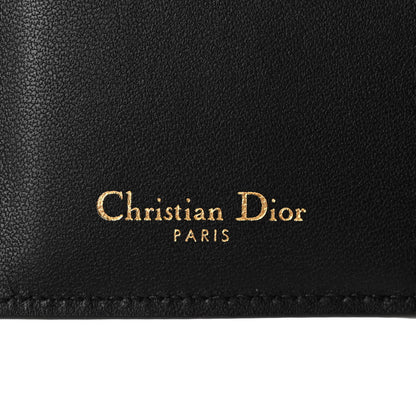 Christian Dior Grained Calfskin Supple Cannage Caro Dahlia Wallet Black 6 of 11