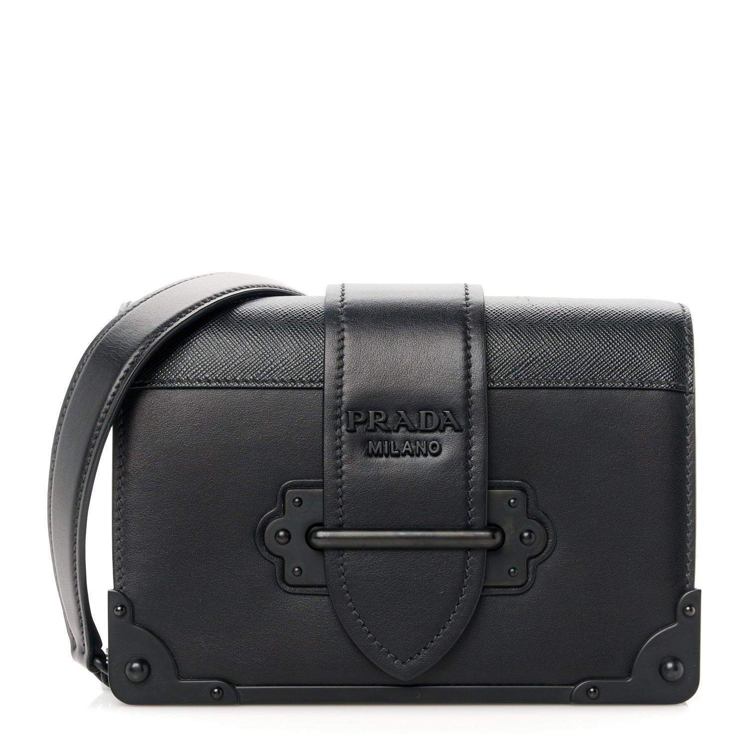 Prada City Calfskin Saffiano Cahier Bag Black 1 of 10