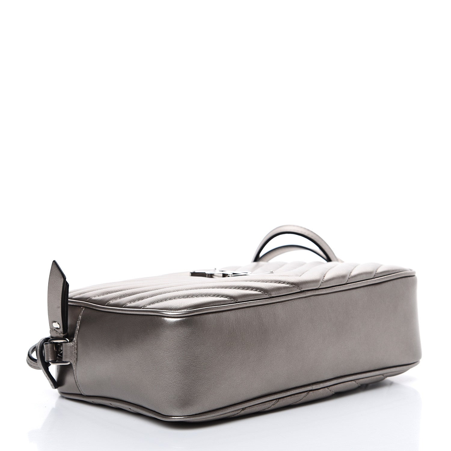 Saint Laurent Metallic Calfskin Matelasse Monogram Lou Camera Bag Silver 3 of 10