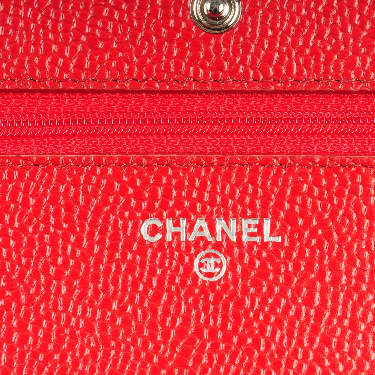 Chanel Caviar Quilted Wallet On Chain WOC Red 6 of 8