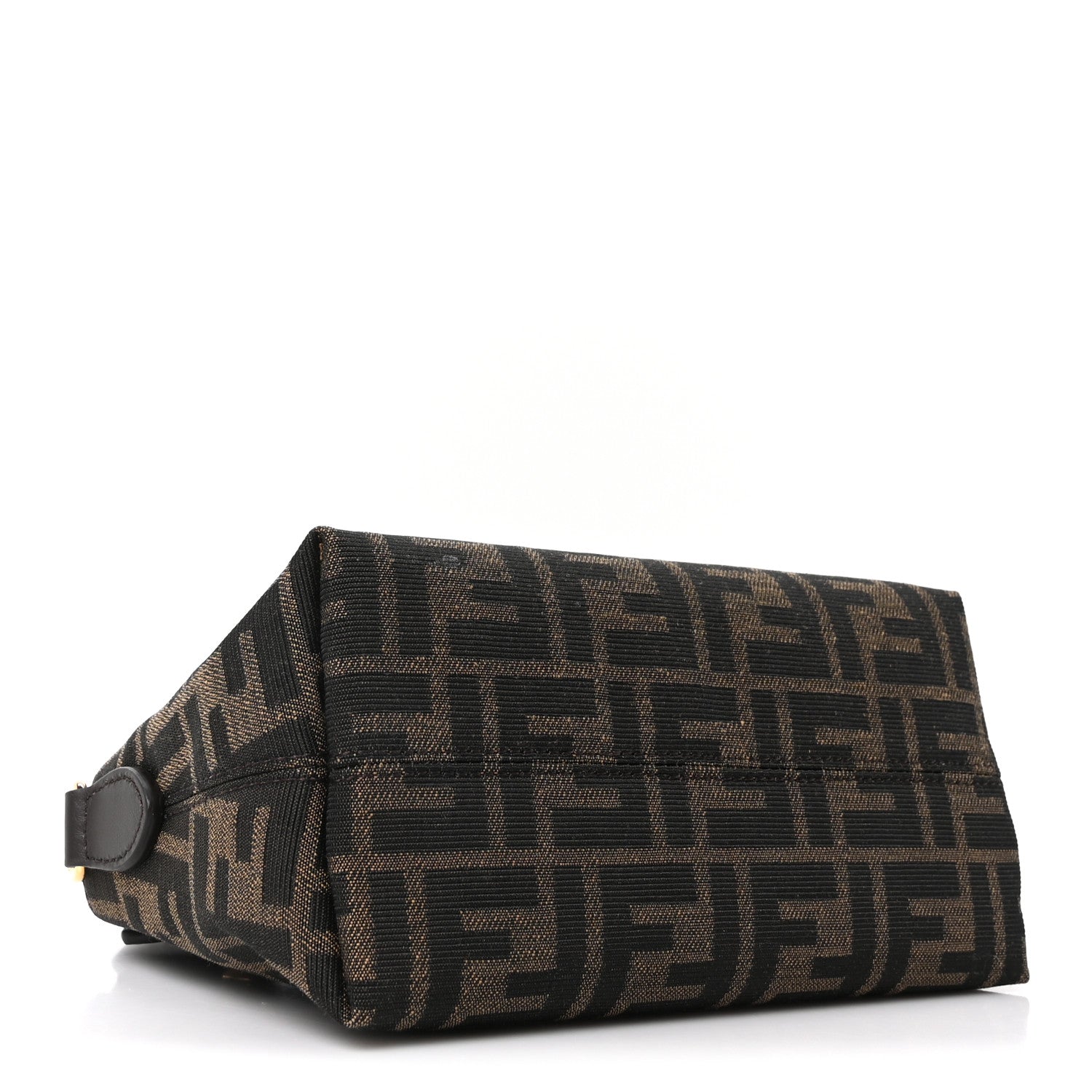 Fendi Vitello Grace Jacquard FF Mini By The Way Boston Bag Tobacco Moro Ebano 4 of 11