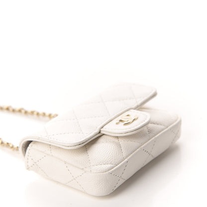 Chanel Caviar Quilted Flap Chain Waist Bag White 4 of 12