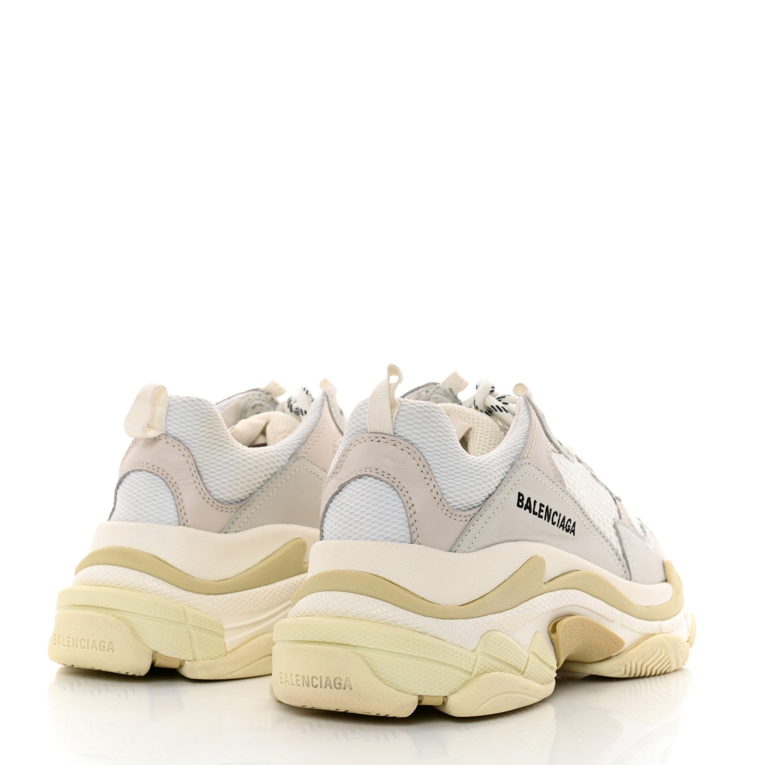 Balenciaga Fabric Mesh Womens Triple S Sneakers 39 White 4 of 9