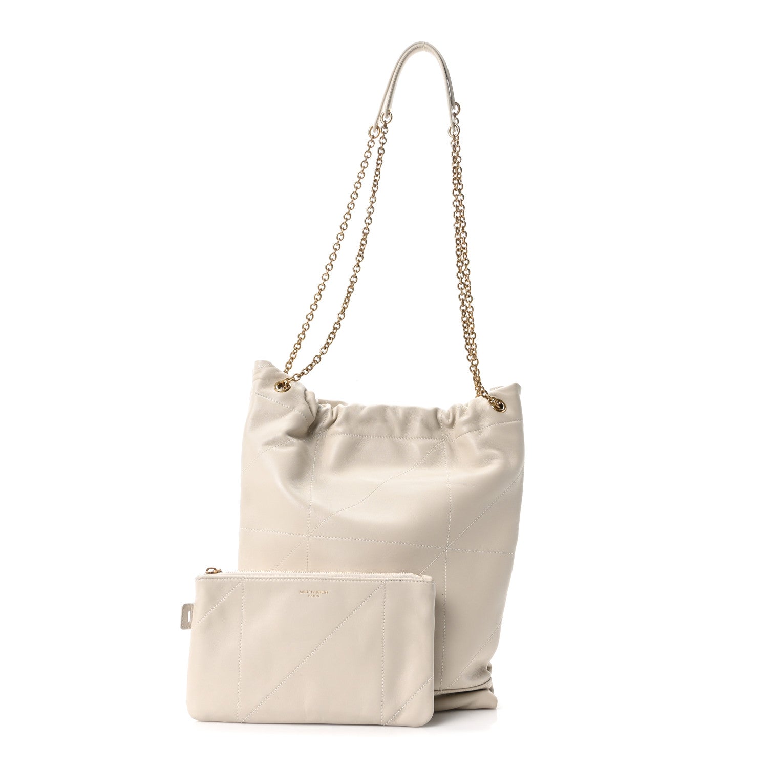 Saint Laurent Lambskin Matelasse Monogram Large Jamie 4.3 Pochon Crema Soft 3 of 11