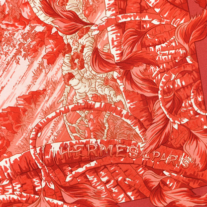 Hermes Silk Fantaisie Pittoresque Scarf 90 Brique Beige Corail 2 of 3
