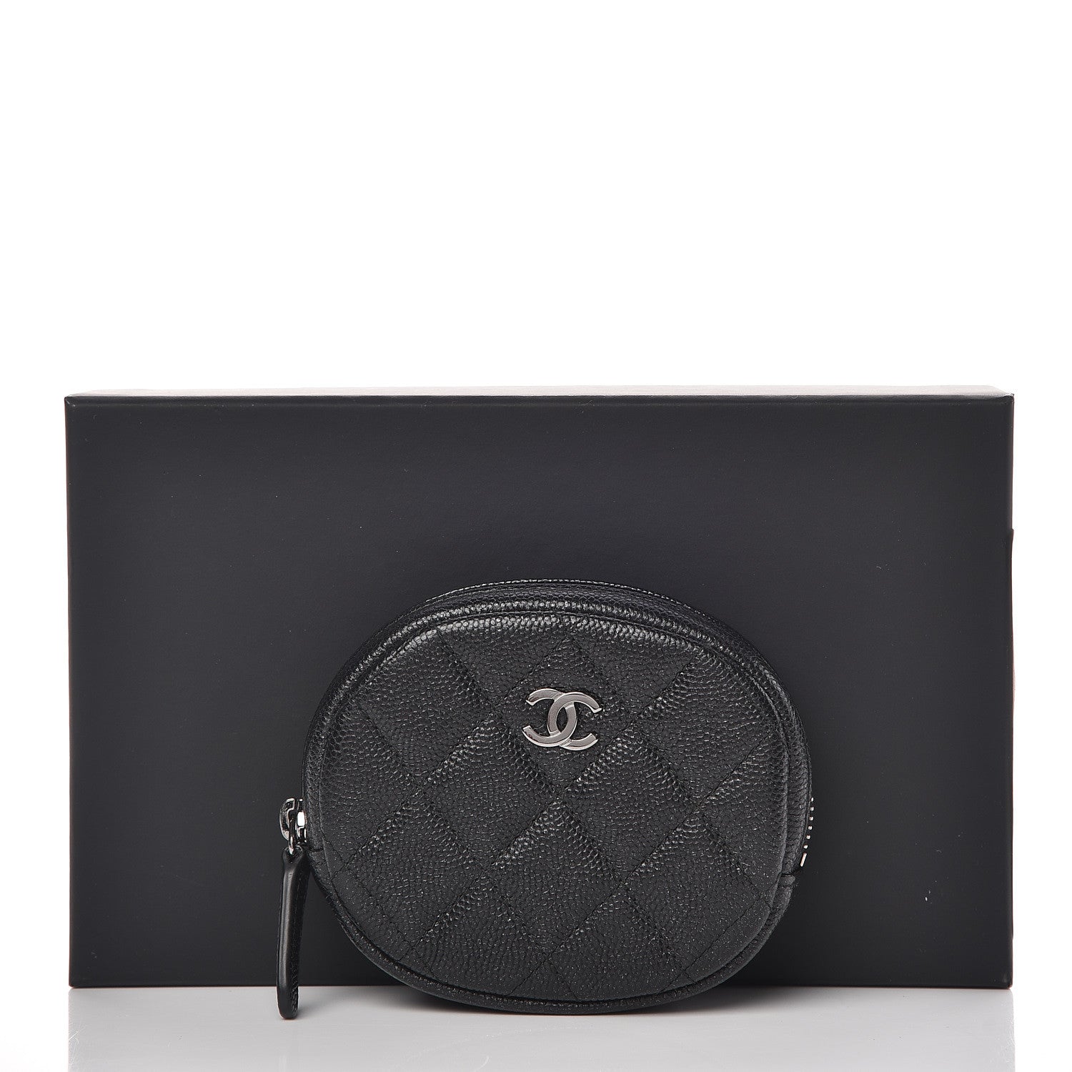 Chanel Iridescent Caviar Quilted Zip Around Classic Coin Purse Black 8 of 8