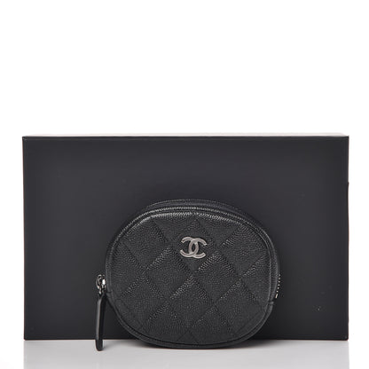 Chanel Iridescent Caviar Quilted Zip Around Classic Coin Purse Black 8 of 8