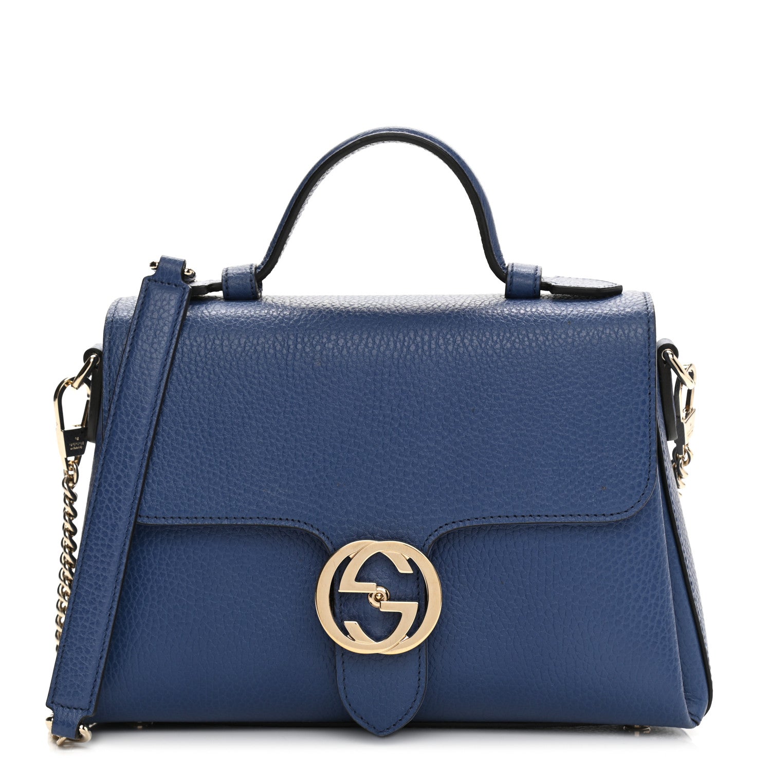 Gucci Dollar Calfskin Interlocking G Top Handle Shoulder Bag Caspian 1 of 8