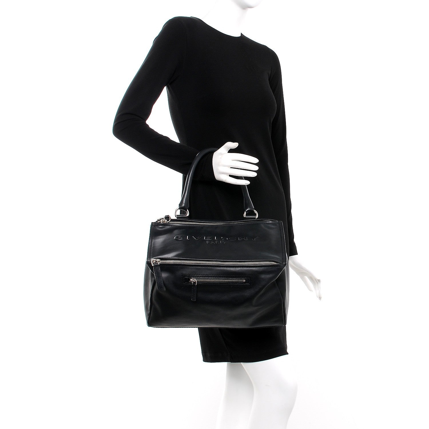 Givenchy Calfskin Logo Embossed Medium Pandora Black 3 of 8