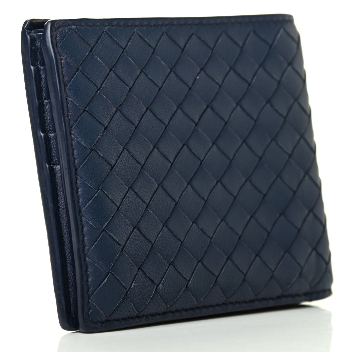 Nappa Intrecciato Bi-Fold Wallet Denim