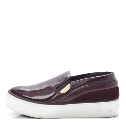 Louis Vuitton Alligator Patent Calfskin Catwalk Slip On Sneakers 36.5 Bordeaux 1 of 12
