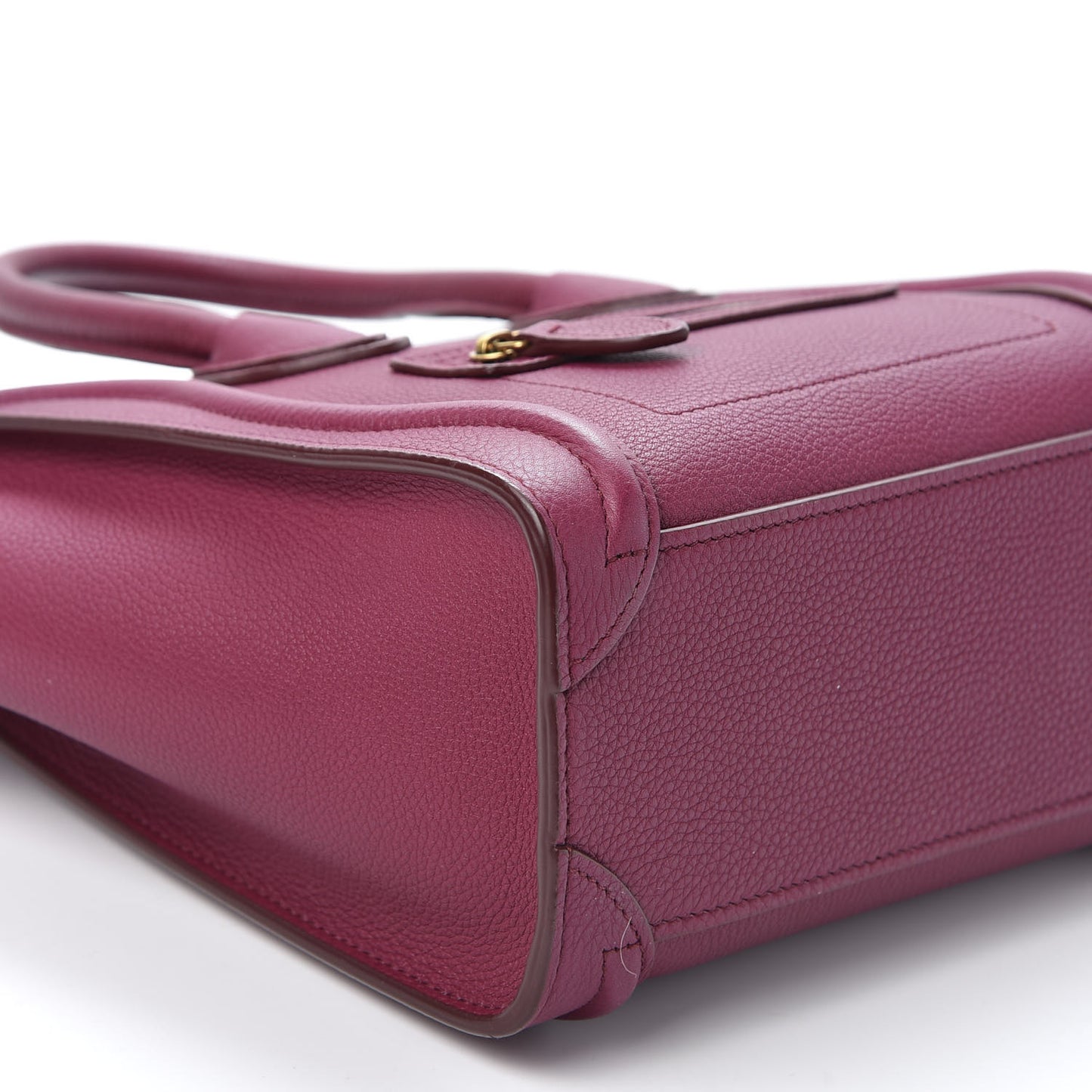 Drummed Calfskin Nano Luggage Plum