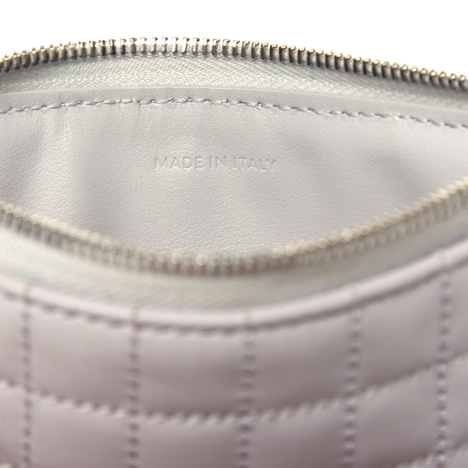 Celine Calfskin Quilted C Charm Coin Card Pouch Grey 7 of 8