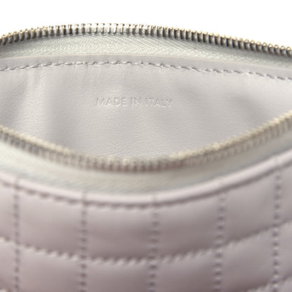Celine Calfskin Quilted C Charm Coin Card Pouch Grey 7 of 8