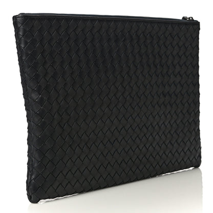 Bottega Veneta Nappa Intrecciato Large Flat Zip Biletto Pouch Black 3 of 13