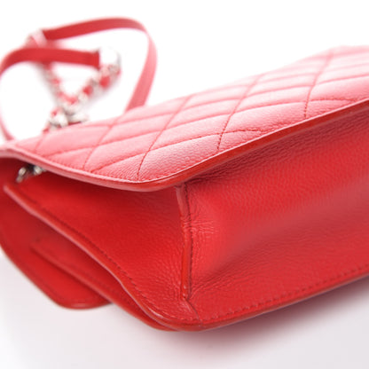 Chanel Grained Calfskin Quilted Small CC Box Flap Red 11 of 15