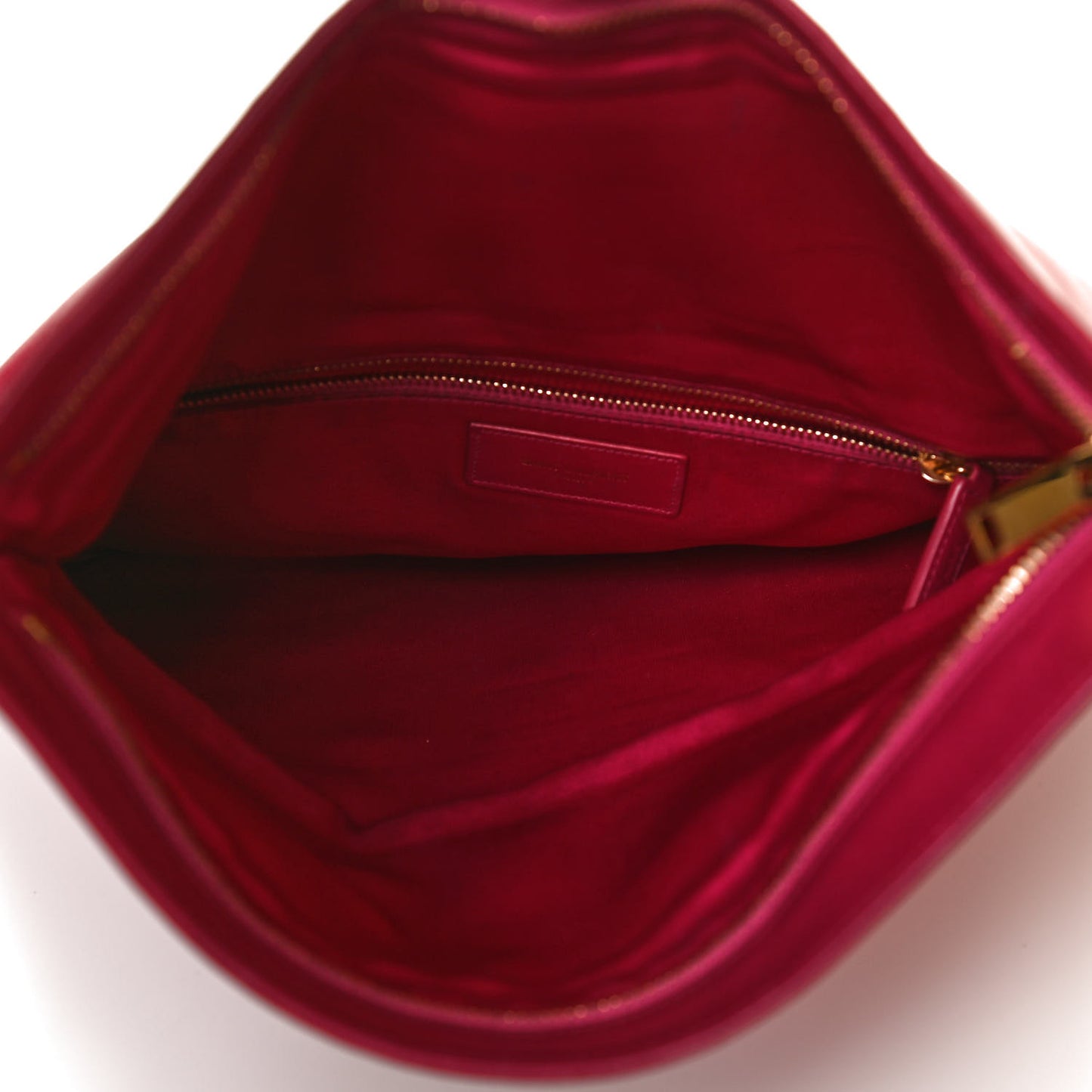 Smooth Calfskin Letters Fold-Over Clutch Fuchsia
