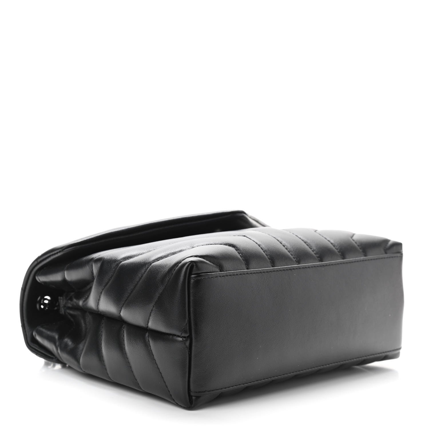 Saint Laurent Calfskin Y Quilted Monogram Small Loulou Chain Satchel Black 4 of 10