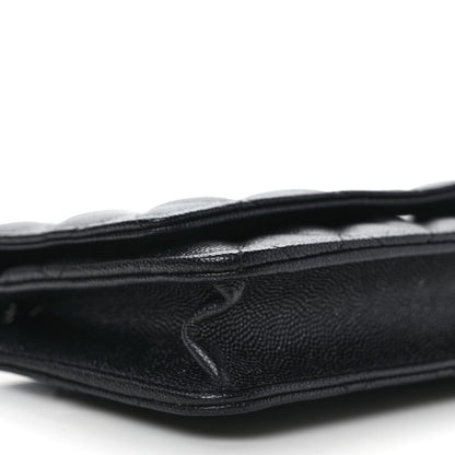 Chanel Iridescent Caviar Quilted Wallet on Chain WOC Black 7 of 10