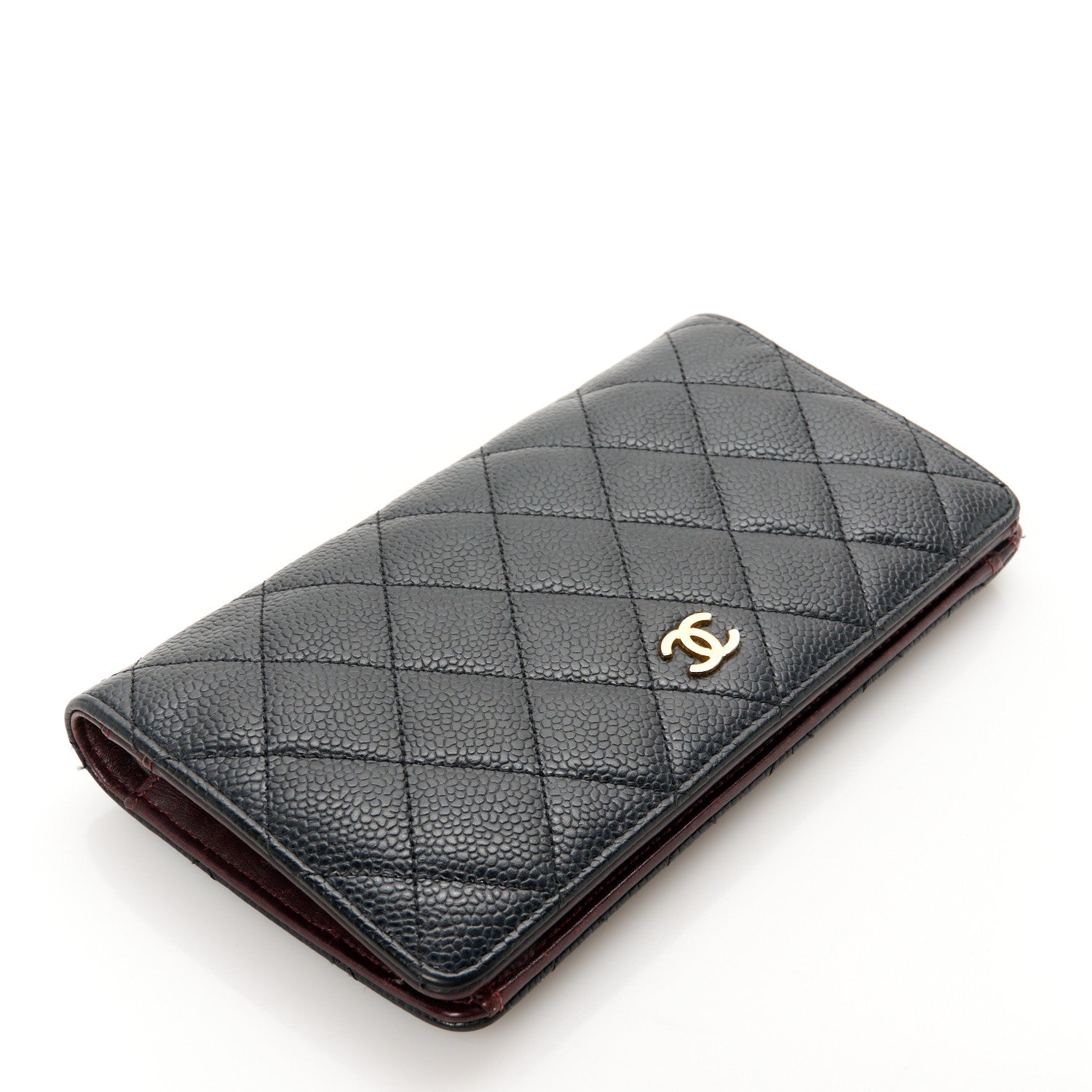 Chanel Caviar Quilted Yen Wallet Black 4 of 12