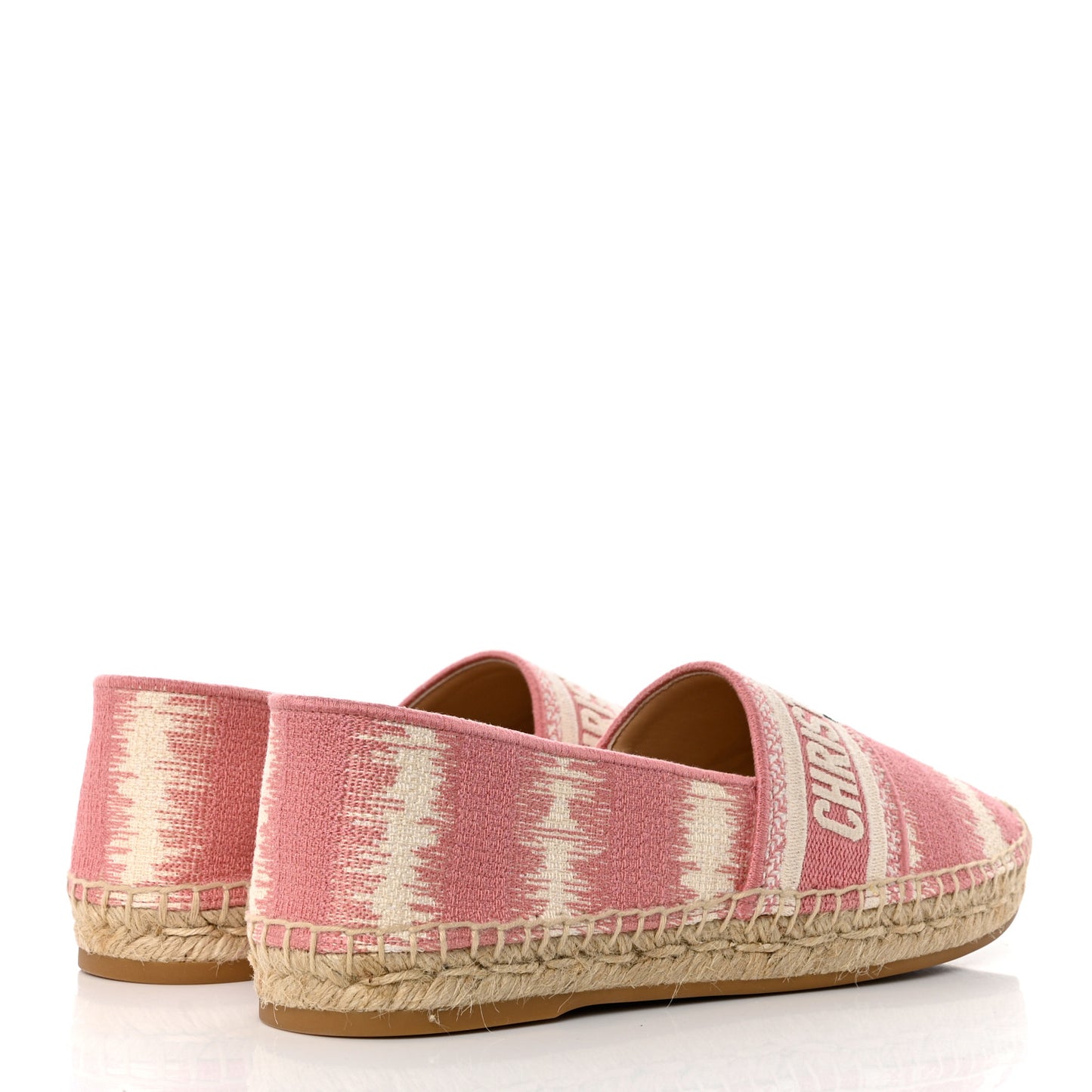 Cotton D-Stripes Embroidered Granville 15mm Espadrilles 39.5 Deep Nude