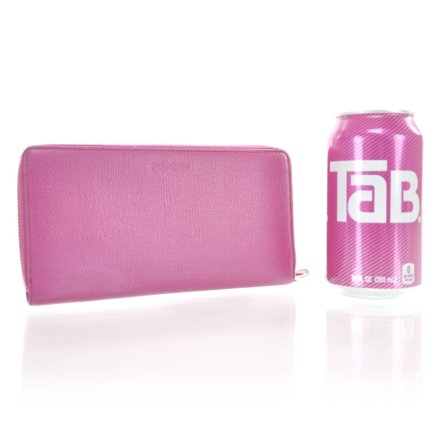 Saint Laurent Textured Leather Chyc Wallet Fuchsia 2 of 5