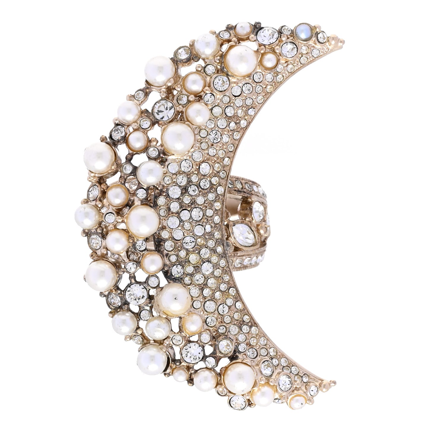 Crystal Pearl CC Ring 52/6 Gold White