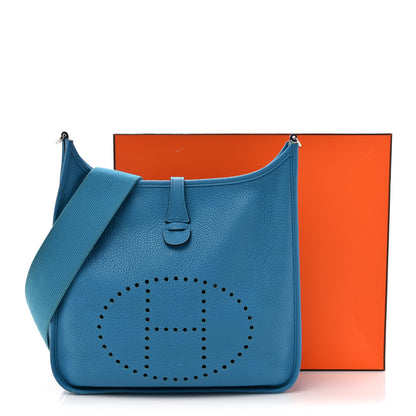 Hermes Taurillon Clemence Evelyne III PM Bleu Zanzibar 18 of 18