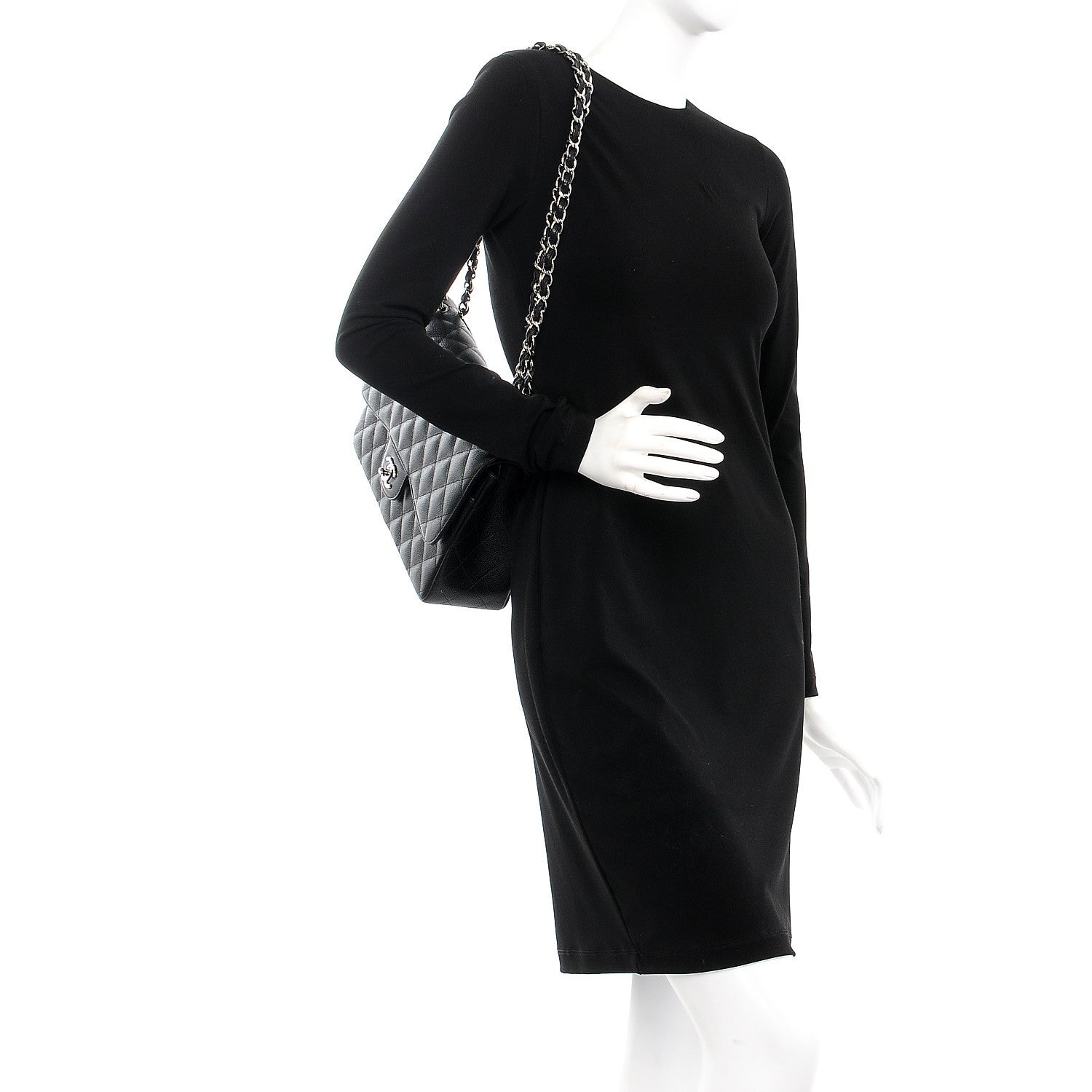 Chanel Caviar Quilted Jumbo Double Flap Black 3 of 10