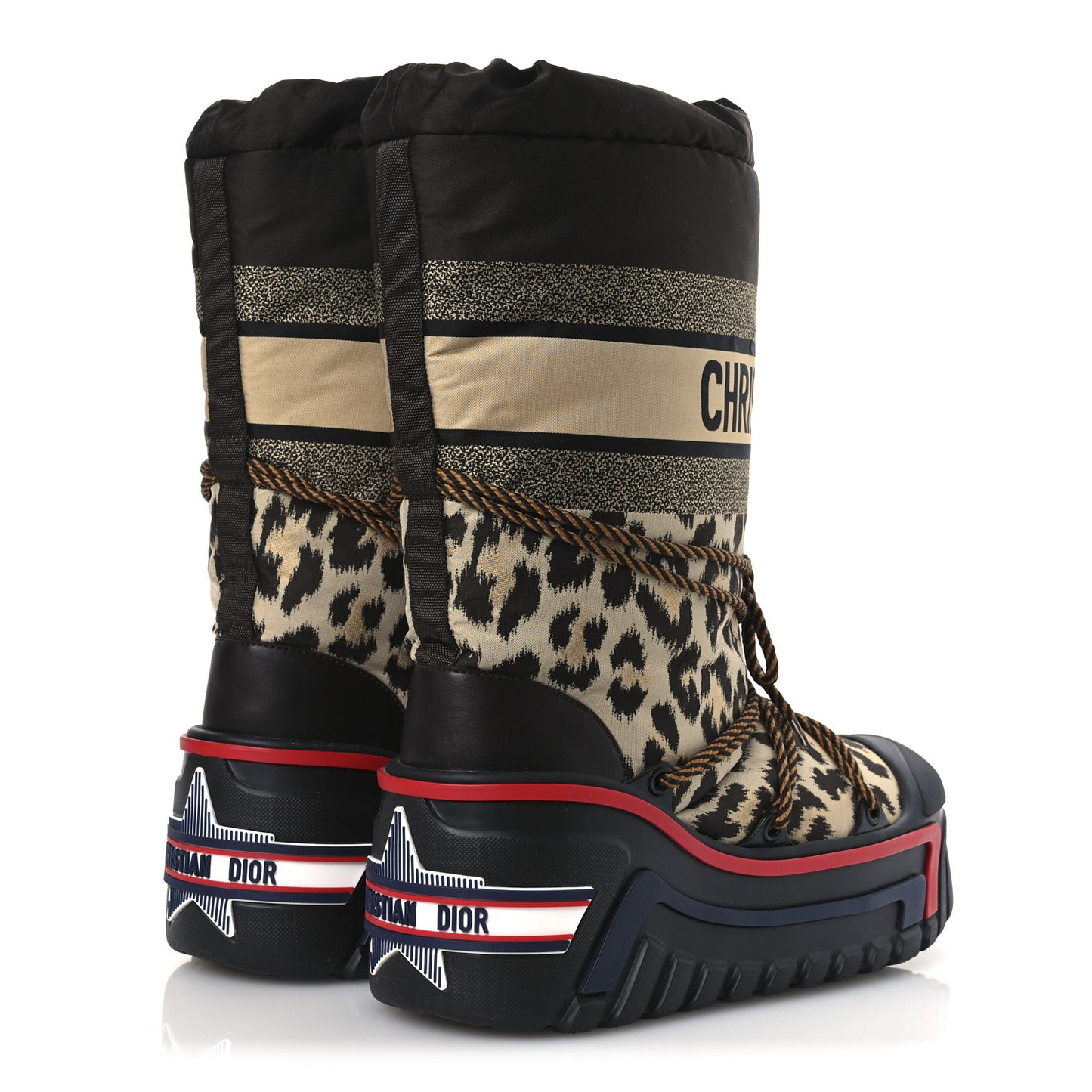 Oblique Leopard Nylon DiorAlps Boot 41 - 42 Beige