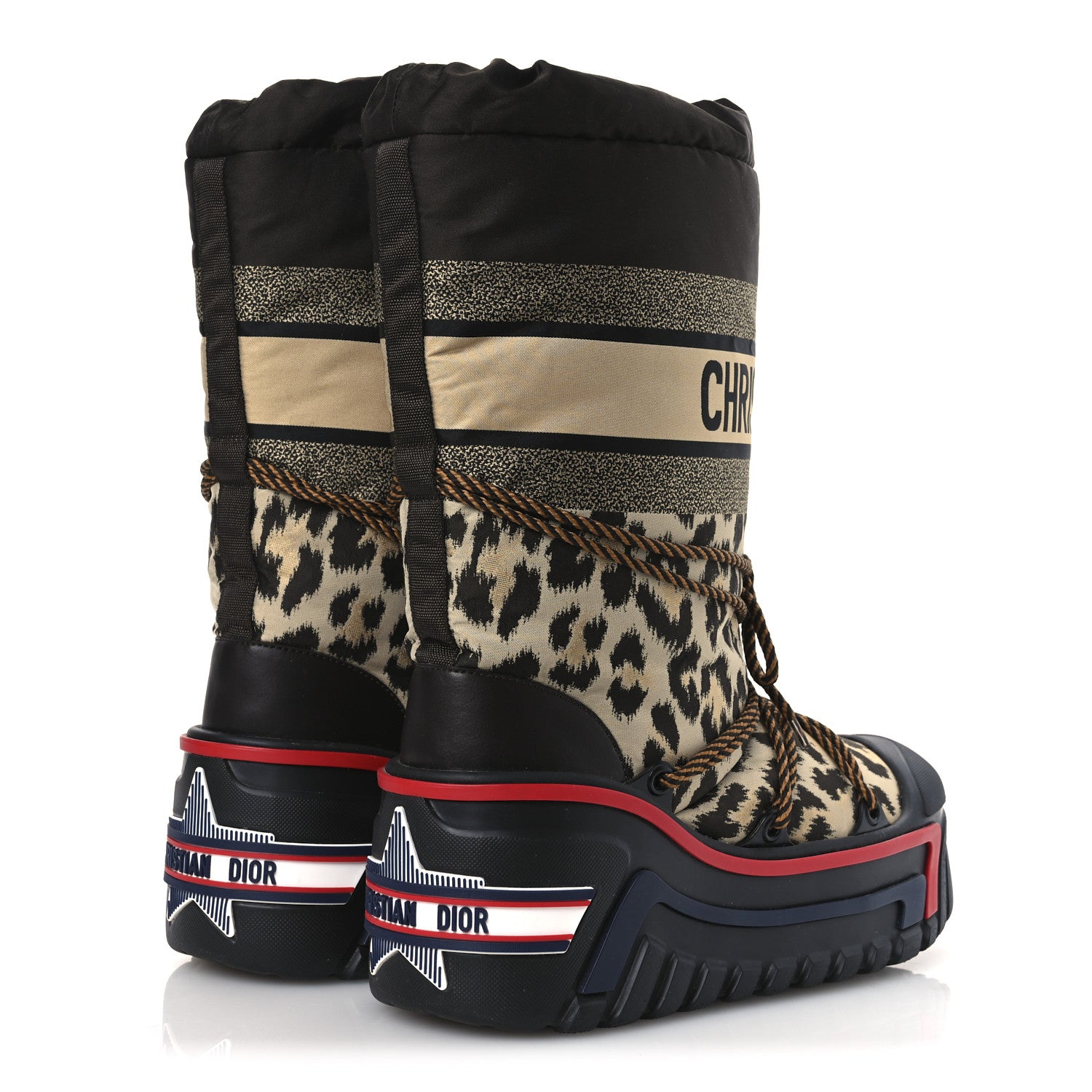 Christian Dior Oblique Leopard Nylon DiorAlps Boot 41 - 42 Beige 5 of 11