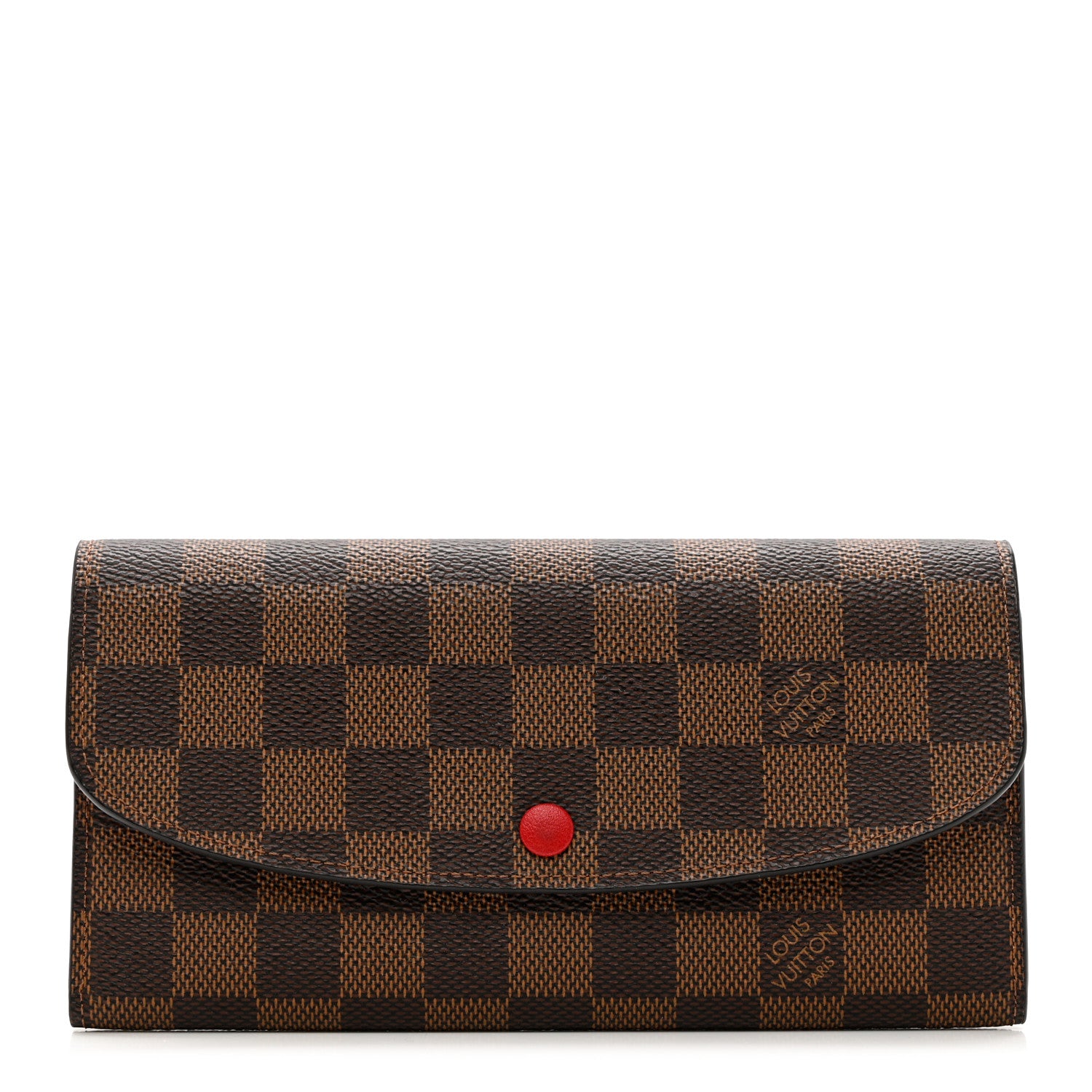 Louis Vuitton Damier Ebene Emilie Wallet Red 1 of 7