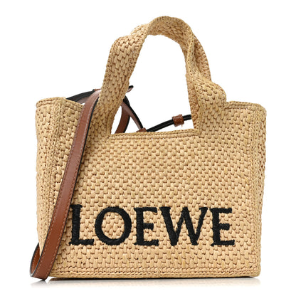 Loewe X PAULA'S IBIZA Raffia Font Tote Natural Tan 1 of 8