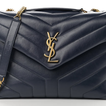 Saint Laurent Calfskin Y Quilted Monogram Small Loulou Chain Satchel Denim Brut 8 of 13