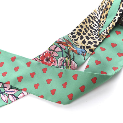 Hermes Silk Jungle Love Love Twilly Emeraude Rose Brun 3 of 4