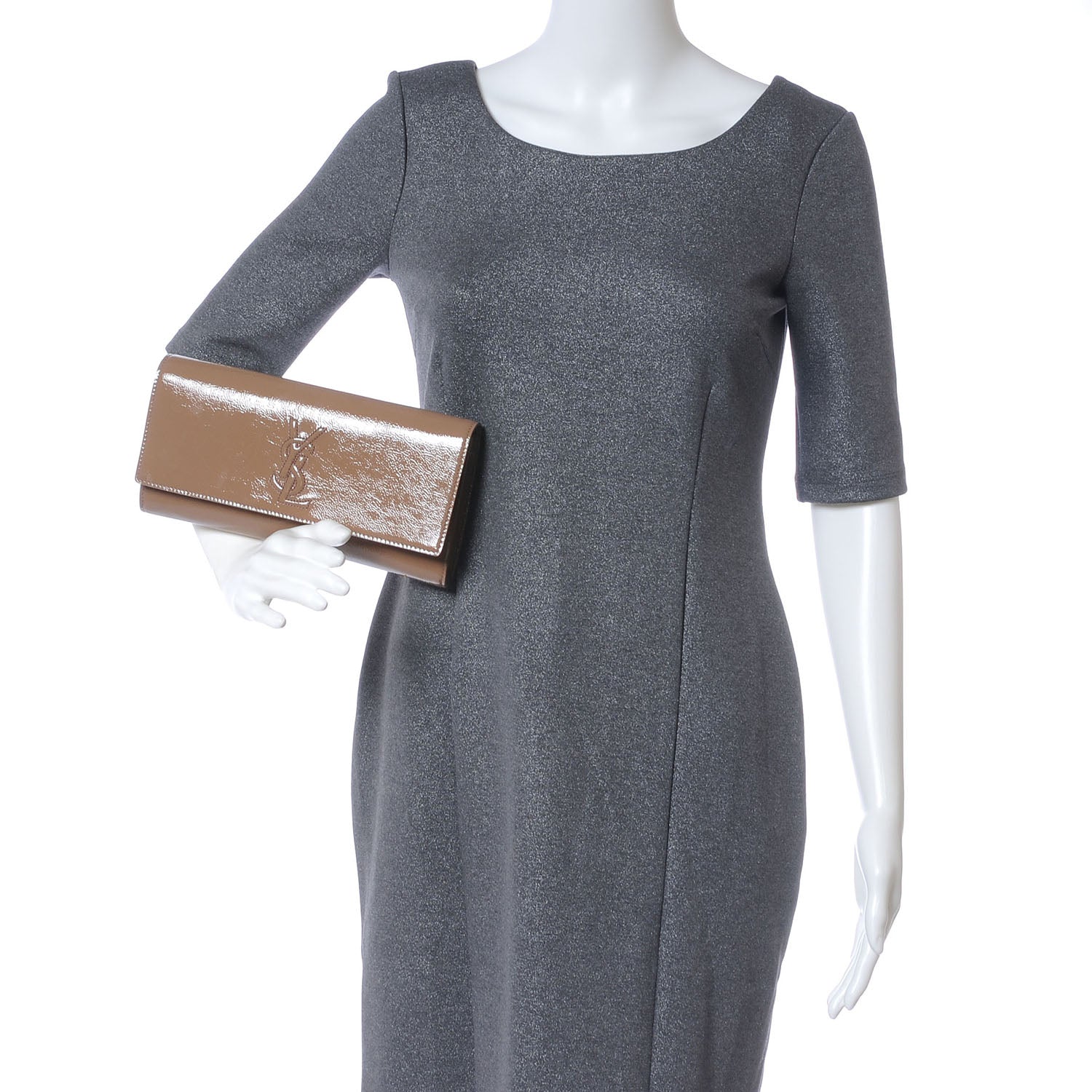 Saint Laurent Patent Belle de Jour Clutch Nude 2 of 7
