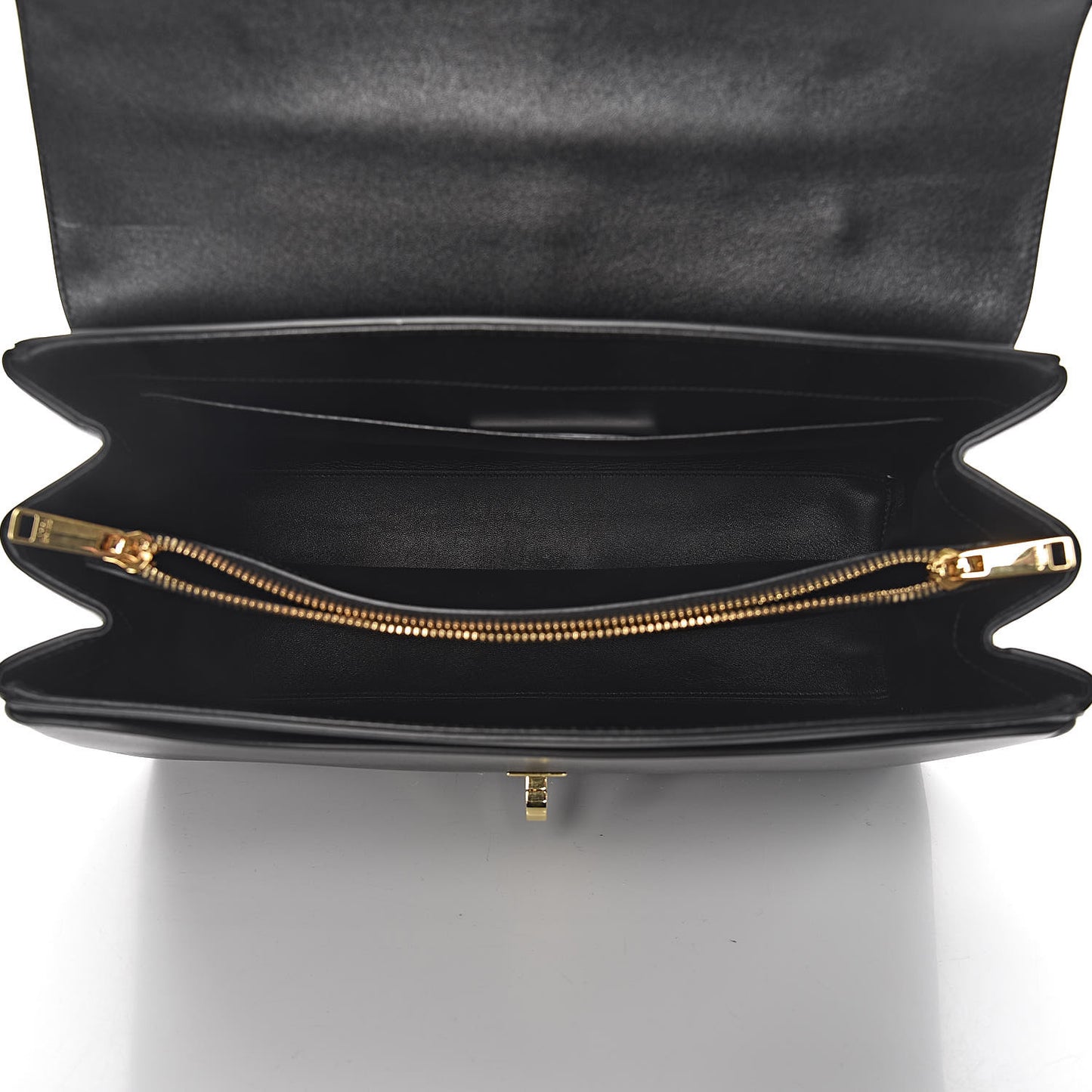 Satinated Calfskin Medium 16 Top Handle Bag Black